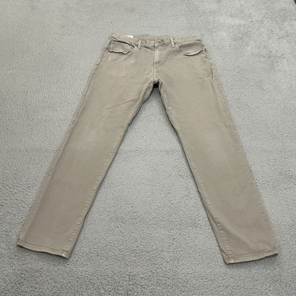 Gap Jeans Mens 36x34 Beige Slim Fit Stretch 5 Pocket Pants Gap Flex Adult
